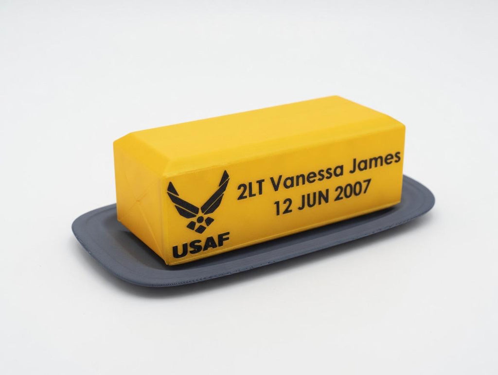 Custom Butter Bar Desk Display | Personalized 2LT, O1, or Ensign Gift | Military Officer Promotion Gift