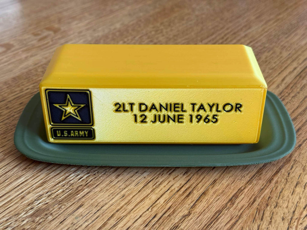 Custom Butter Bar Desk Display | Personalized 2LT, O1, or Ensign Gift | Military Officer Promotion Gift