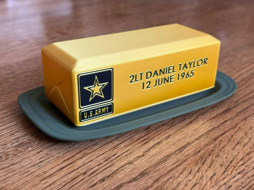 Custom Butter Bar Desk Display | Personalized 2LT, O1, or Ensign Gift | Military Officer Promotion Gift