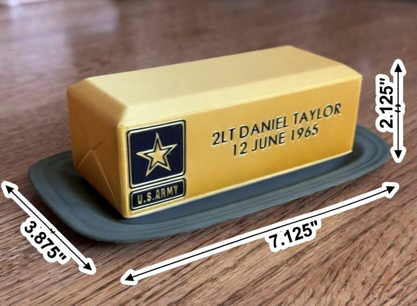 Custom Butter Bar Desk Display | Personalized 2LT, O1, or Ensign Gift | Military Officer Promotion Gift